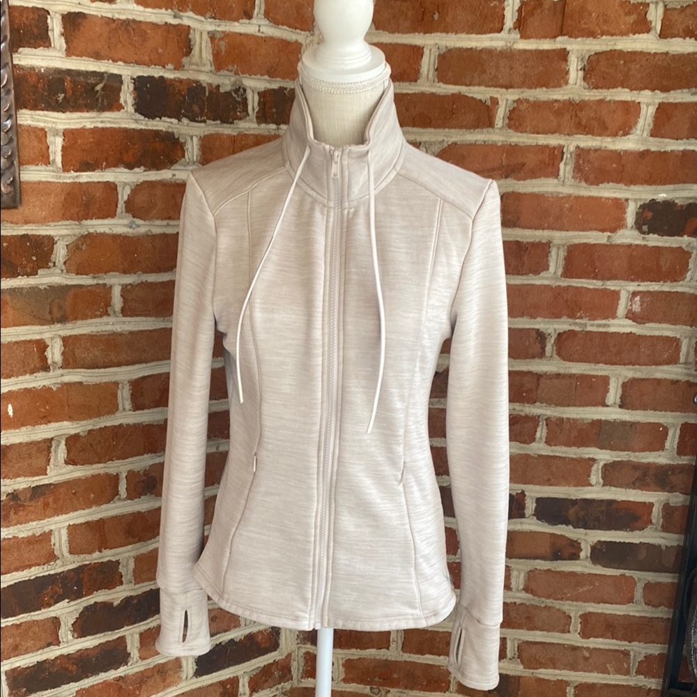 Spyder Cream Utility Jacket with High Collar and Fitted Silhouette